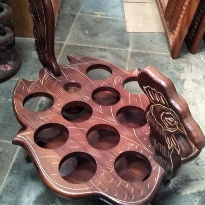 tempat aqua gelas - tempat aqua kayu - tempat air mineral kayu