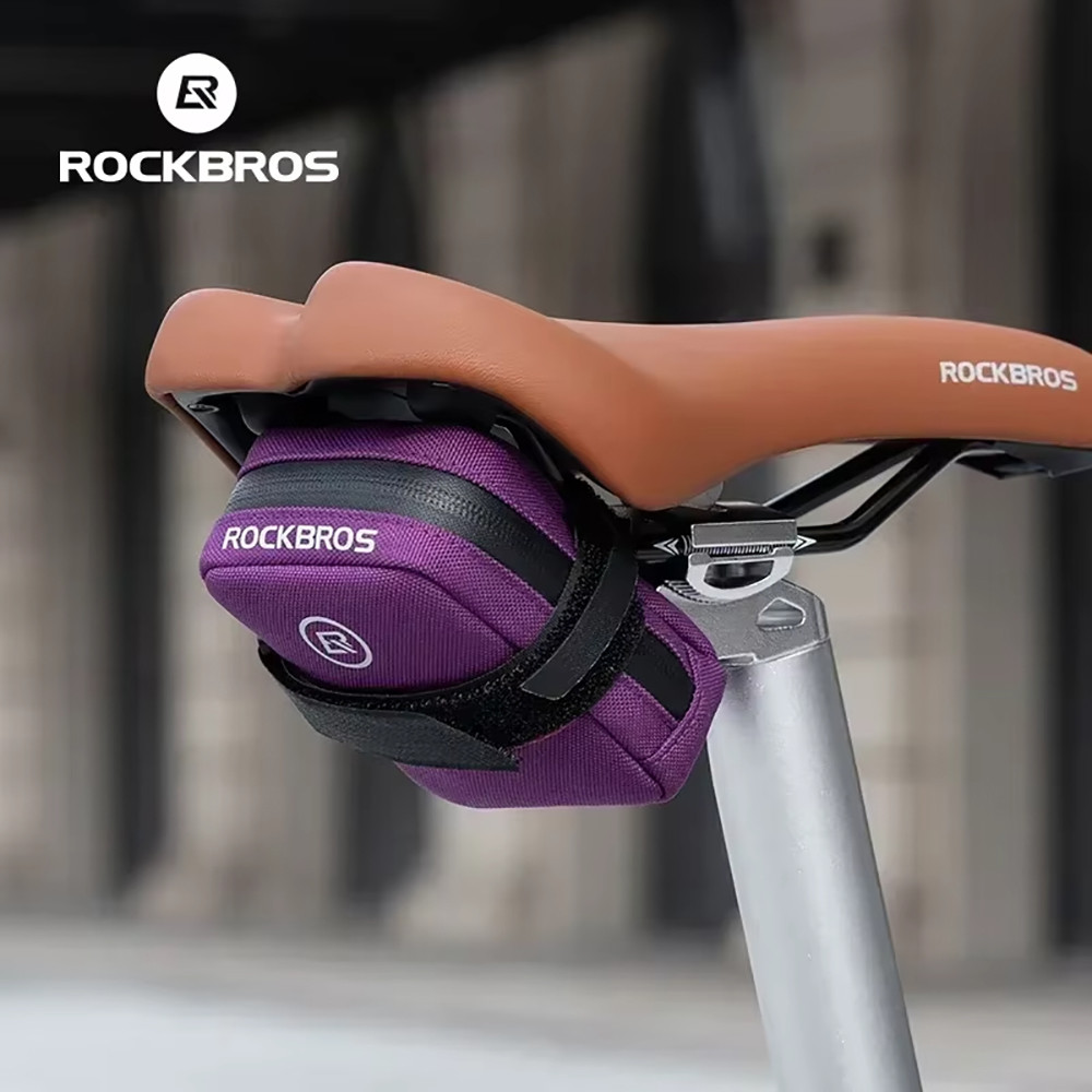  Tas Sadel Sepeda Mini ROCKBROS Ringan Kecil 0.35L Tas Sepeda Portabel Tas Tangan Tas Belakang Sepe