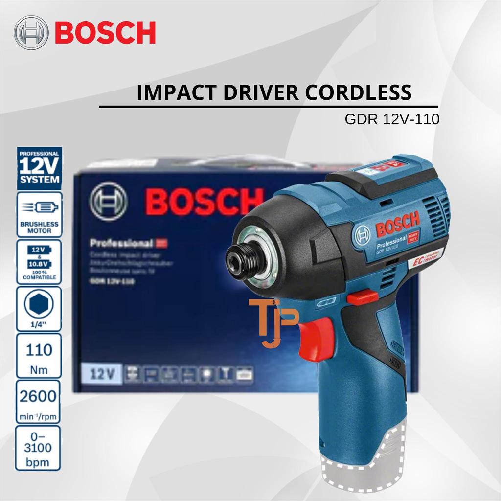 BOSCH Mesin Obeng Baterai GDR 12V-110 Cordless Impact Driver 12 Volt
