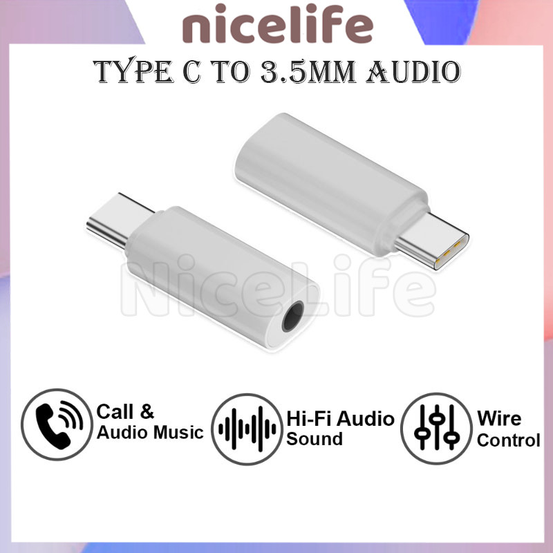 OTG AUX 3.5MM TO TYPE C Audio AUX Jack Earphone Headset / Sambungan Headset Tipe C