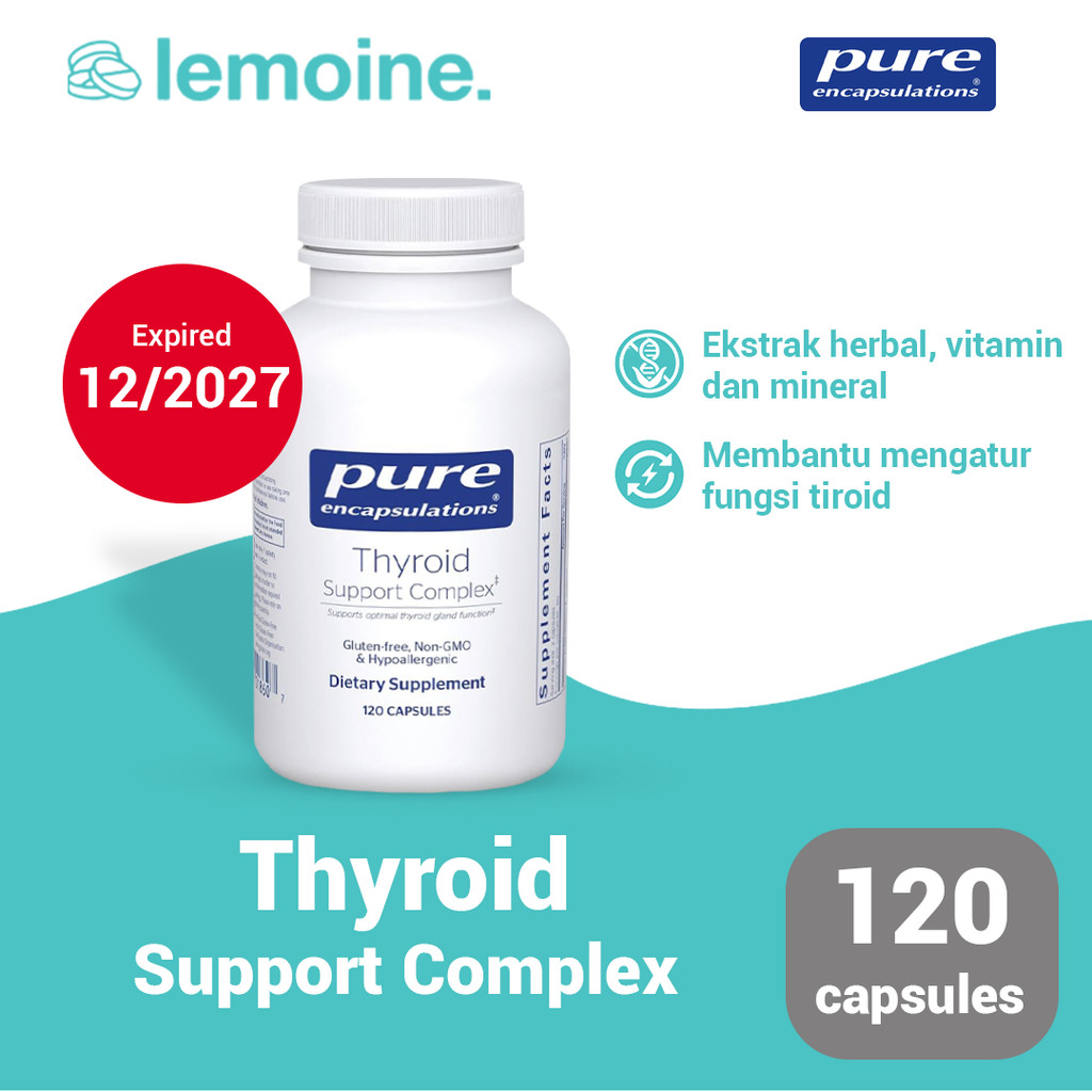 Pure Encapsulations Thyroid Support Complex 120 kapsul By Lemoine - Suplemen Kesehatan Tubuh