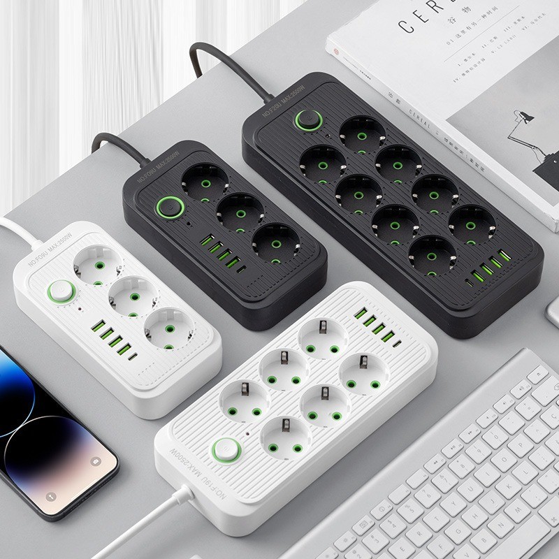 Multitap Power Strip AC Outlet Electrical Power Strip With USB TypeC Smart Home Network Filter Adapt