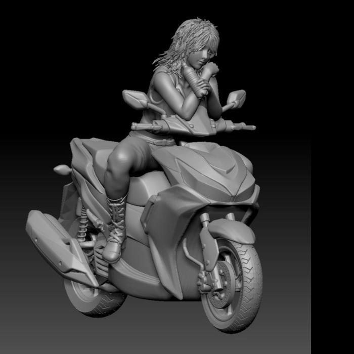 Diorama Diecast Set Motor AEROX + people Skala 64 Figure Miniatur