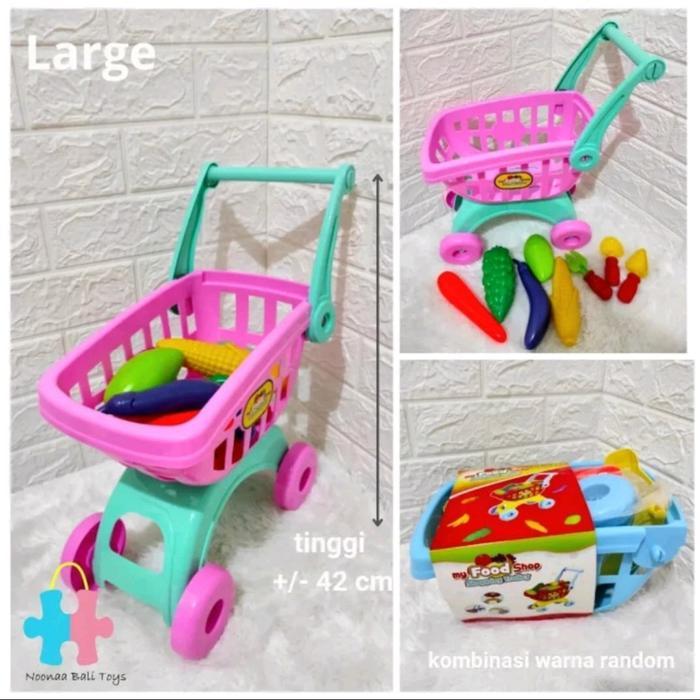 Shopping Trolley Mainan Troli Belanja - Large, Trolley Mainan