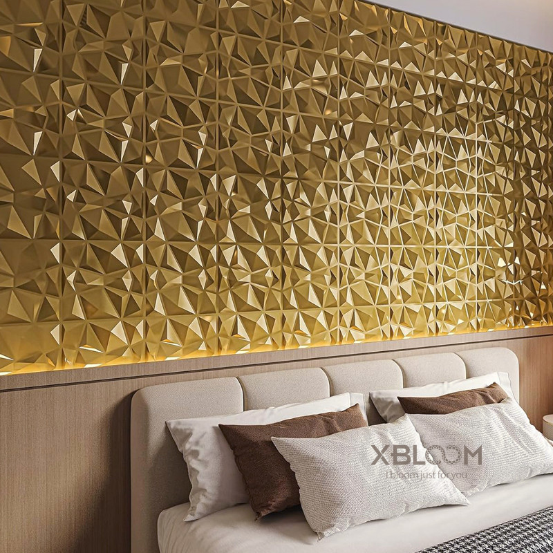30x30cm 3D Wall Panel Shining Gold 3D Wall Sticker Wedng party ampagne gold color background wall ar