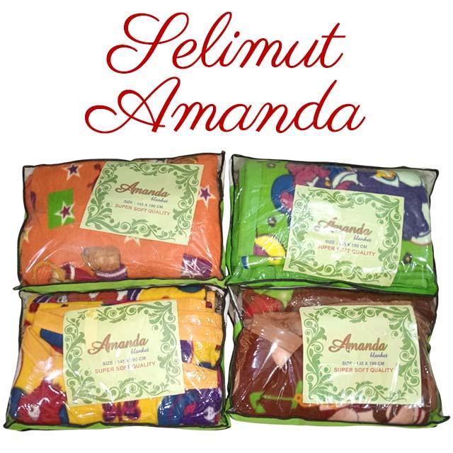 Selimut Amanda 145x195 Bahan Katun Lembut Hangat (dapat BONUS handuk)