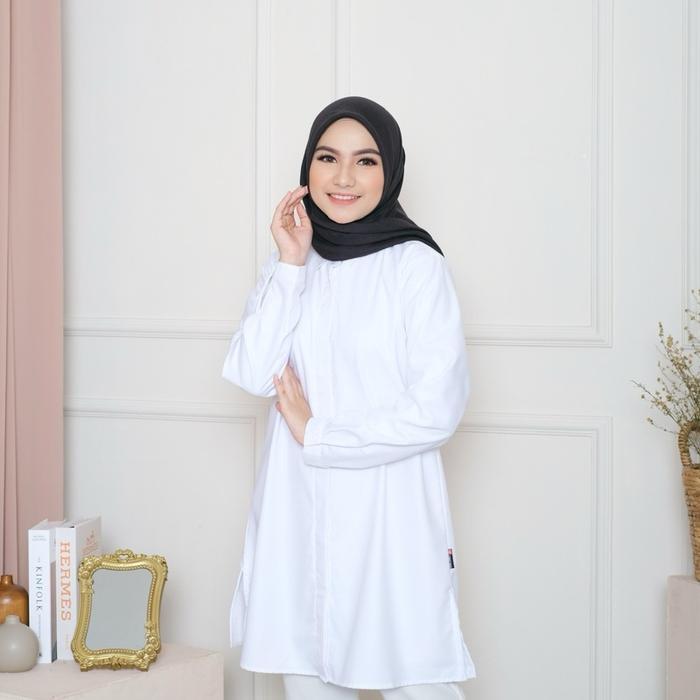 Promo Guncang Nafisa Tunik Fleksibel Day - Kemeja Tunik Day to Day, material Toyobo Size Lengkap. Le