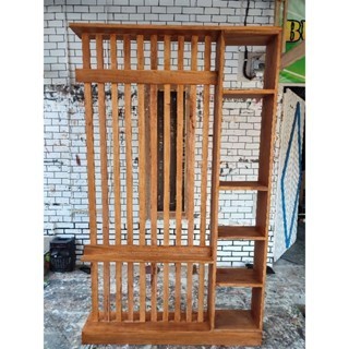 Rak Partisi Penyekat Ruangan Minimalis Tinggi | Sekat Ruang Tamu Modern Lebar 10 cm