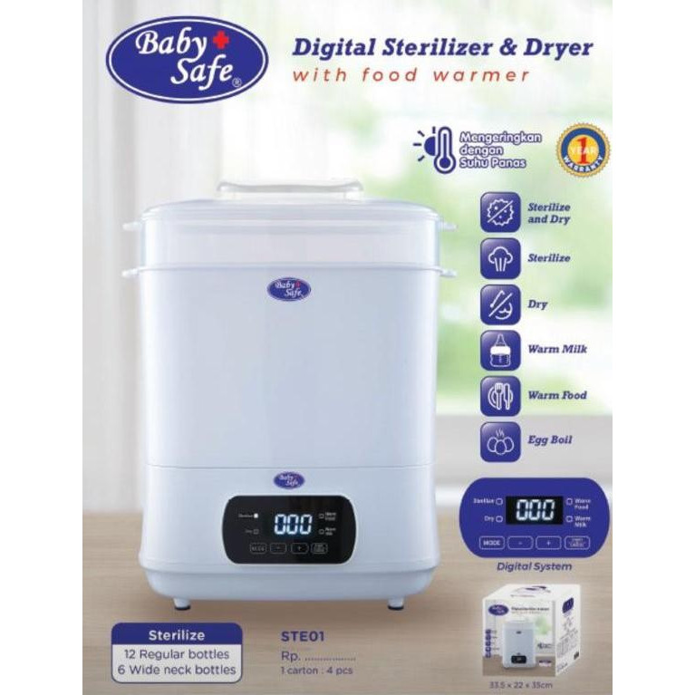 Baby Safe STE01 3in1 Multi Electric Digital Sterilizer & Dryer