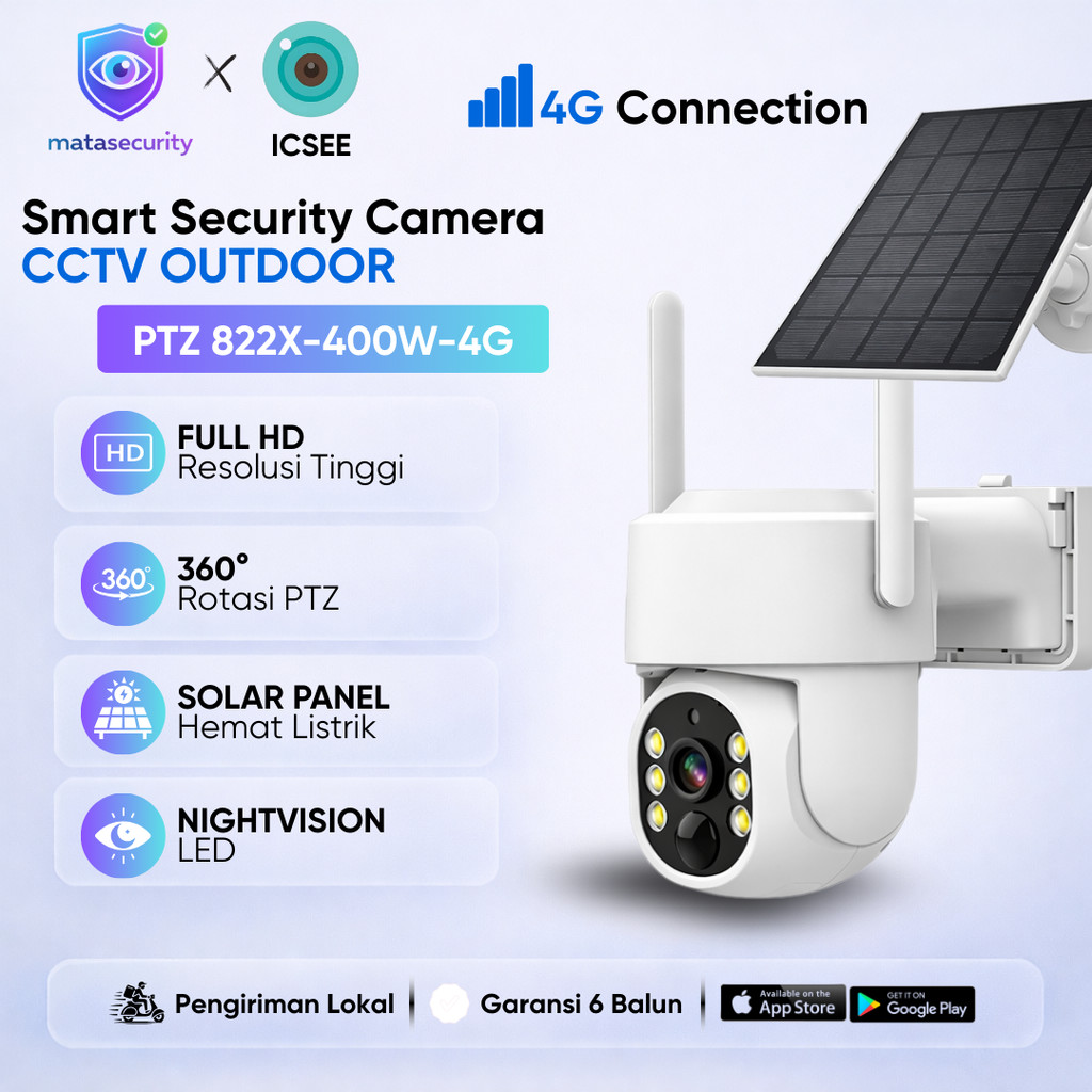 Thunderin Camera IP WIFI Support 4G , Solar PTZ ICSEE Human Detection CCTV Camera