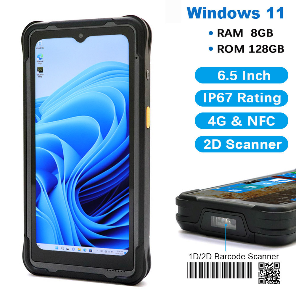 Rugged Windows PDA 6.5-Inch Handheld Terminal Intel N5100 8G RAM 128G ROM 4G Lte Wifi Bluetooth 2D S