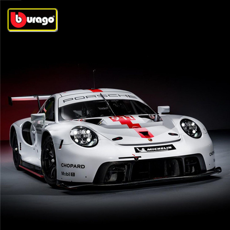 Bburago 1:24 Porsche 911 RSR Alloy Racing Car Model Diecast Metal Toy Sports Car Model High Simulati