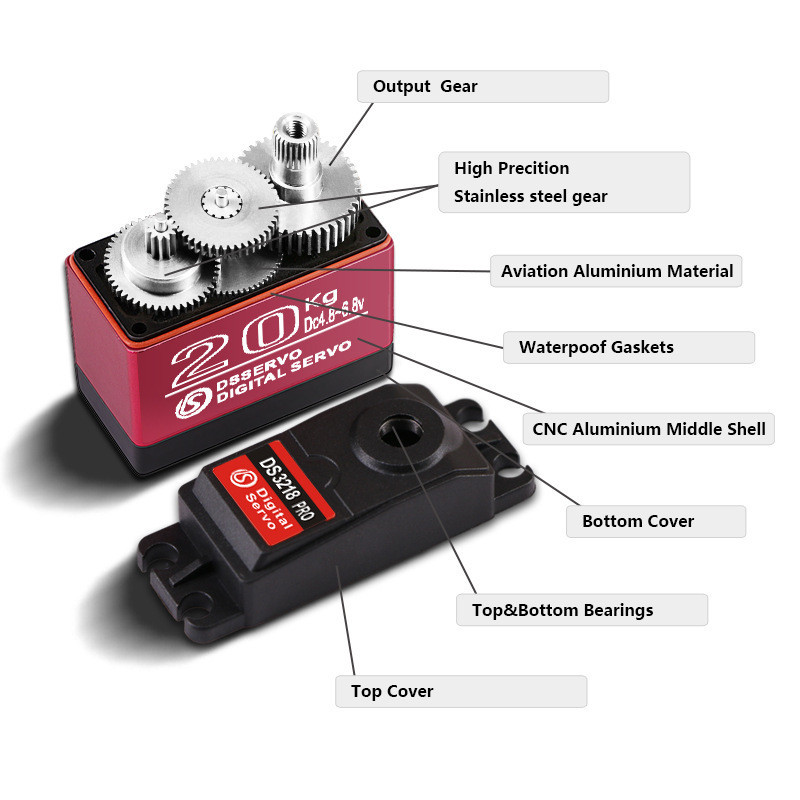 HOT Waterproof Servo 20Kg 25Kg 30Kg 35Kg 40Kg High Speed Servo Metal Gear Digital Servo RC Baja Serv