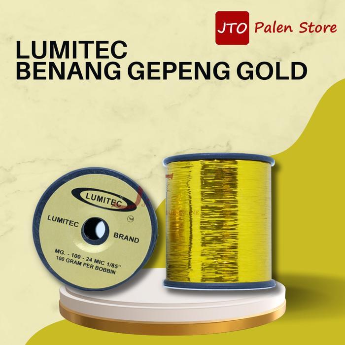 Lumitec Benang Mamilon Benang Gepeng Warna Metalik 1/85" ISI 100 Gram - EMAS