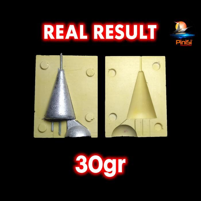 Molding Cetakan Bandul Timah Pemberat Pancing Model Kerucut 30gr