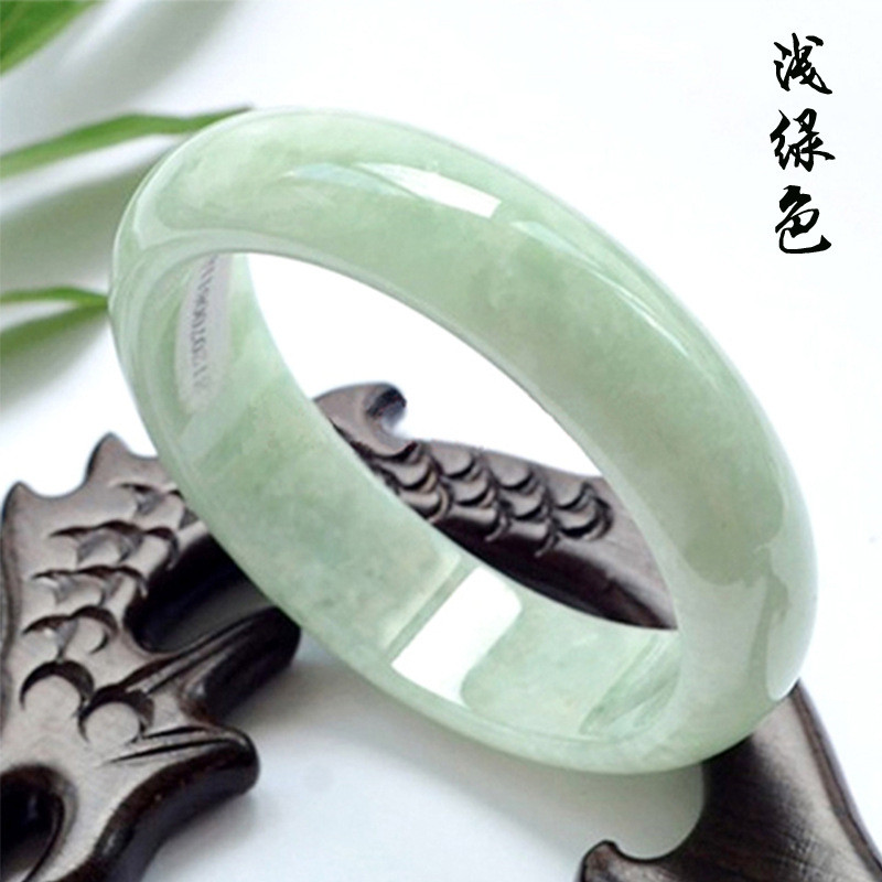 Gelang giok Myanmar giok sebening es putih tembus cahaya hijau muda gelang giok hijau tua gelang wan