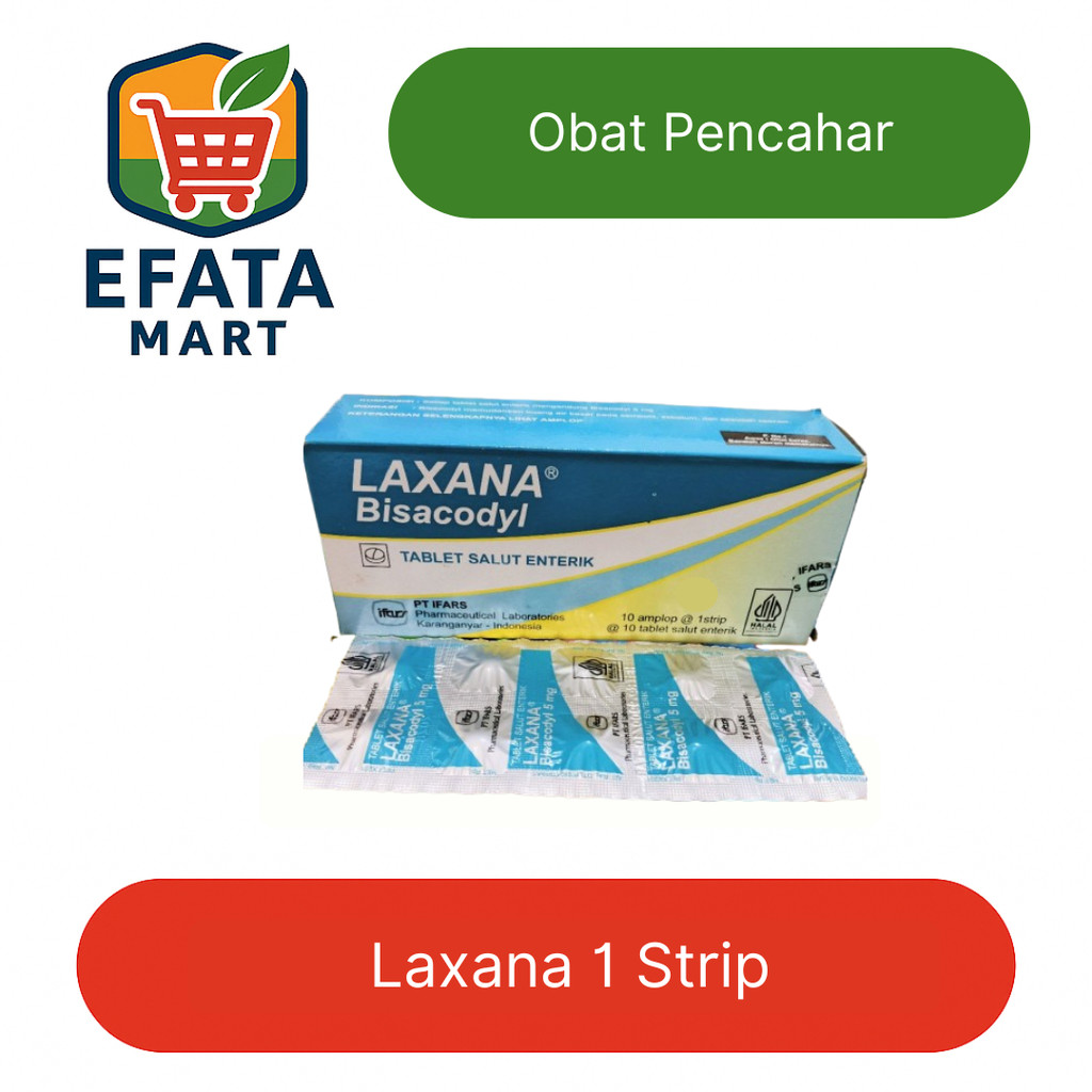 Laxana Tablet isi 10 Tablet Obat Susah BAB | Pencahar untuk Sembelit Efektif & Aman