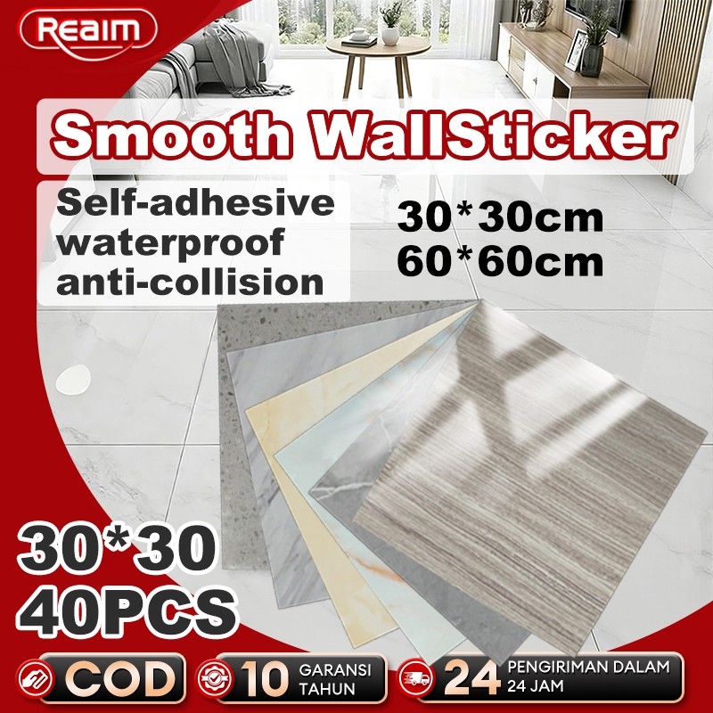 Reaim vinyl lantai stiker granit lantai 60x60 motif marmer lantai premium bawa lem sendiri