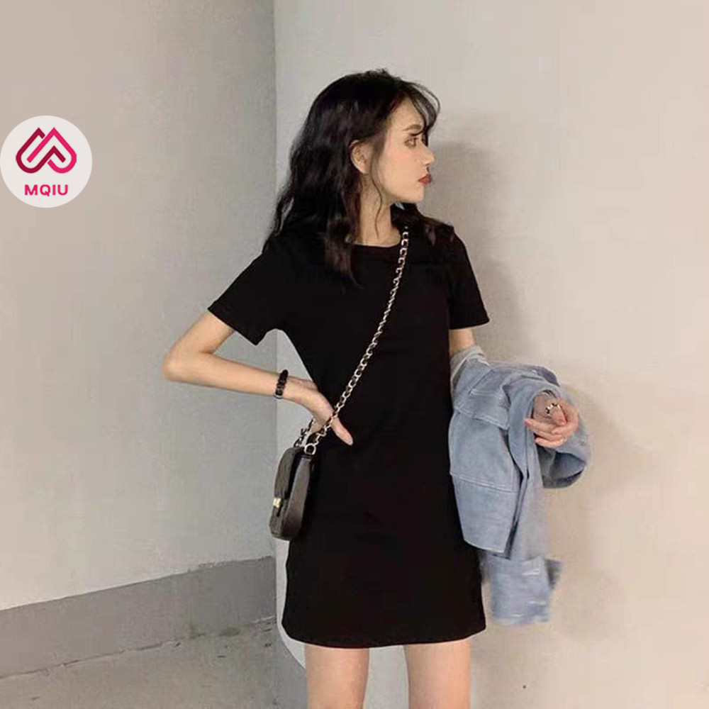 MQIU - Mini Dress Polos Wanita Sexy Korean Fashion Style
