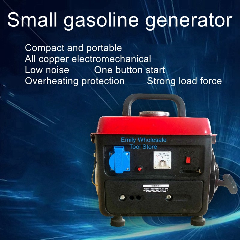 650W gasoline portable generator mini micro frequency 220V household portable mute manual generator
