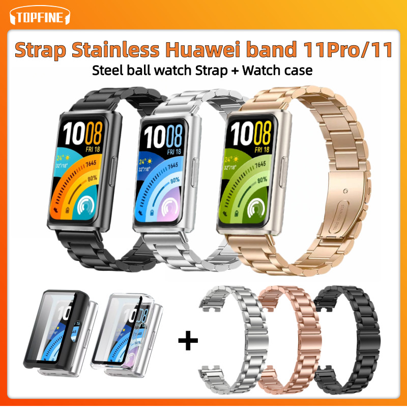 Tali huawei band 11 Pro strap  / steel strap huawei band 11 tali Metal Stainless Steel Wrist Bands R