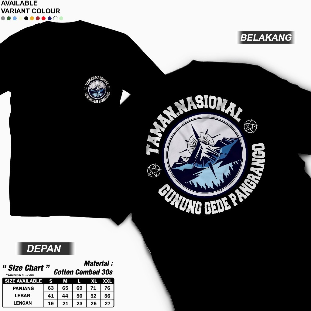 KAOS GUNUNG GEDE / KAOS GUNUNG PANGRANGO / BAJU GUNUNG GEDE PANGRANGO / KAOS OUTDOOR