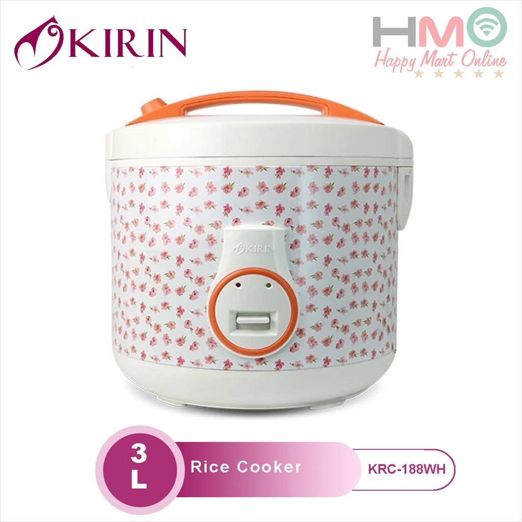 Kirin Rice Cooker 3 Liter Magic Com Anti Lengket 3L Kirin KRC-188WH Penanak Nasi Kirin KRC 188 WH Be