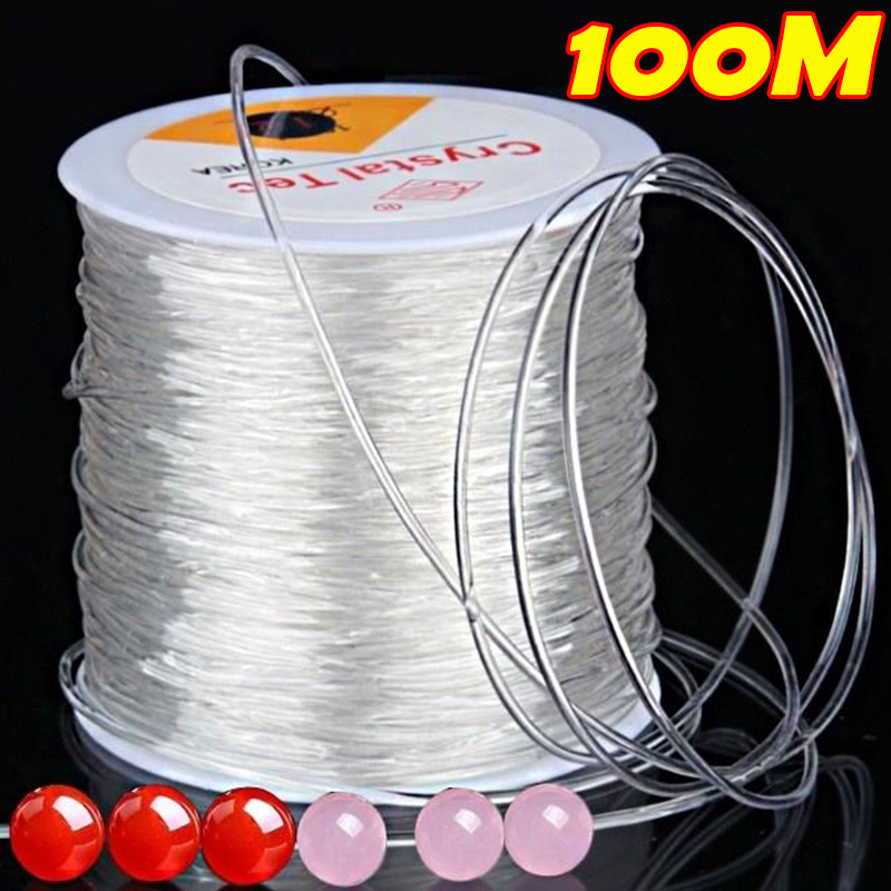 10M/Roll Tali Kristal Elastis Kuat 1mm untuk Gelang, Benang Peregangan, Kalung, Tali Pembuatan Perhi