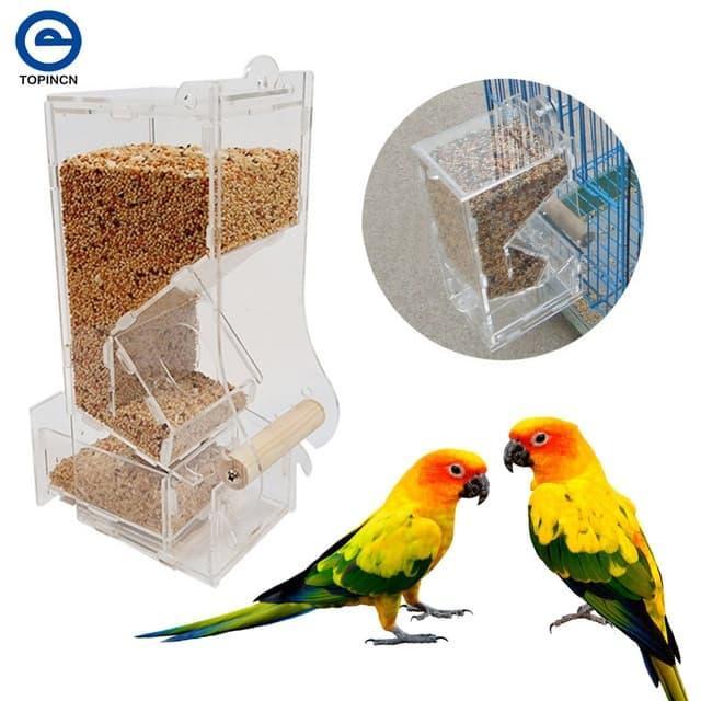 BEST Tempat Pakan Burung , Tempat Pakan Millet Lovebird, Dispenser Akrilik
