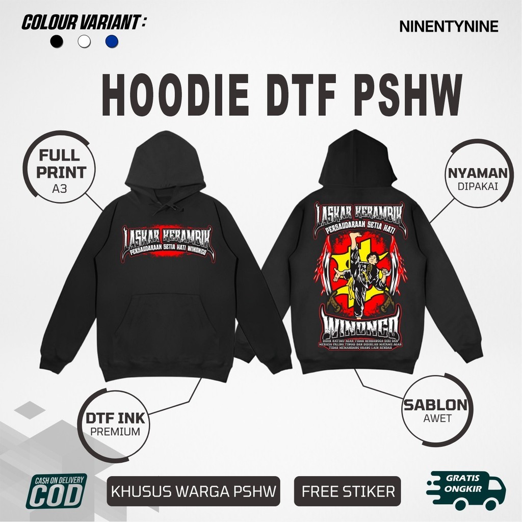 Hoodie PSHW Winongo 1903 Laskar Kerambik Sablon Premium Dtf Ninety Nine
