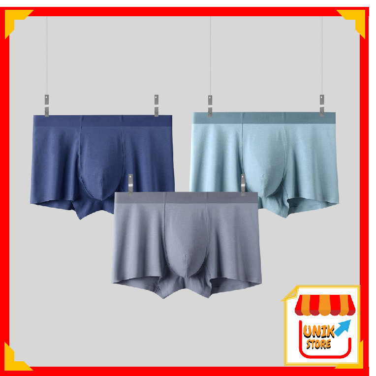 UNIK - C1362 Celana Dalam Pria 3 IN 1 & 4 IN 1 / Pakaian Dalam Cowok / Set Kolor Boxer / CD Cowok