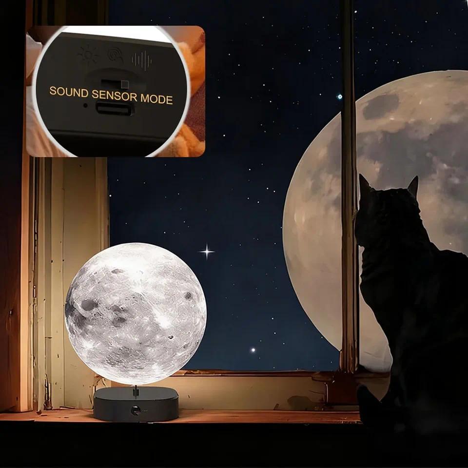 Levitating Moon Lamp, Magnetic Floating Moon Lamp Spinning Luna Night Light with 3 Color Modes, for 
