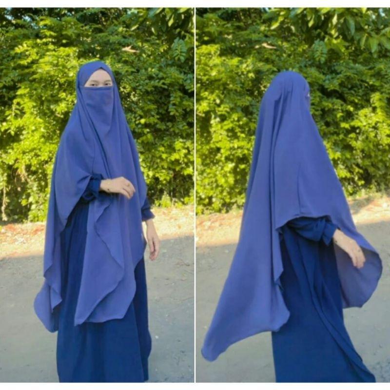 FRENCH KHIMAR WOLFIS OVAL SYAR'I JUMBO / FRENCH KHIMAR WOLFIS FREE CADAR TALI KEKINIAN VIRAL