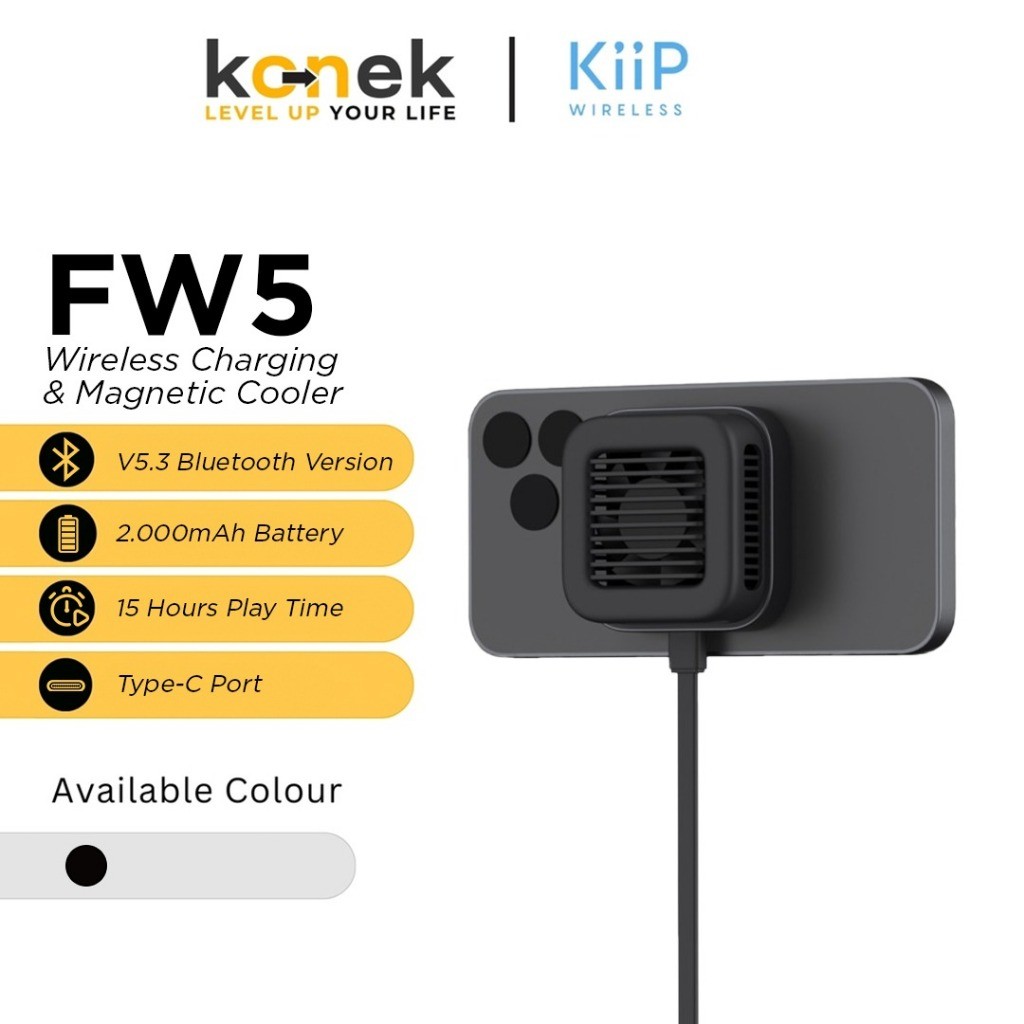 KiiP Wireless FW5 Charging Magnetic Cooler Pendingin HP Gaming Fan Radiator Cooling