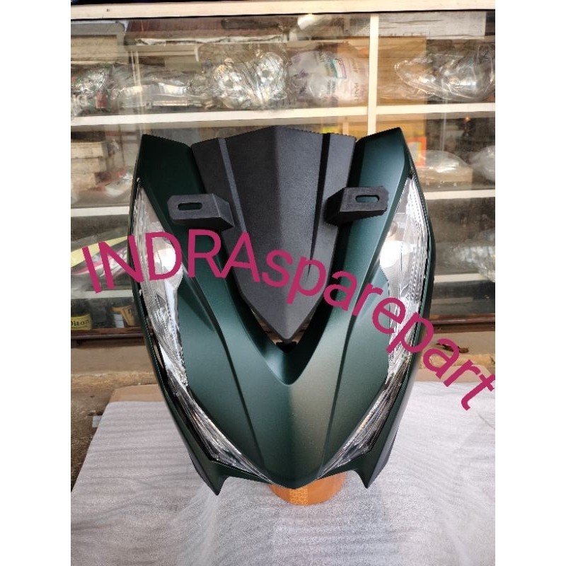 Full Set Tameng Body Depan Honda Beat Deluxe 2020 2022 Hijau Doff