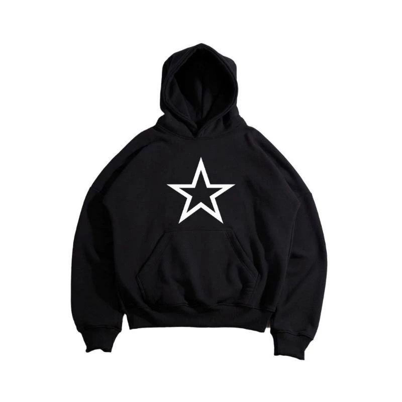 UNDEAD HOODIE BOXY OVERSIZE STAR HITAM
