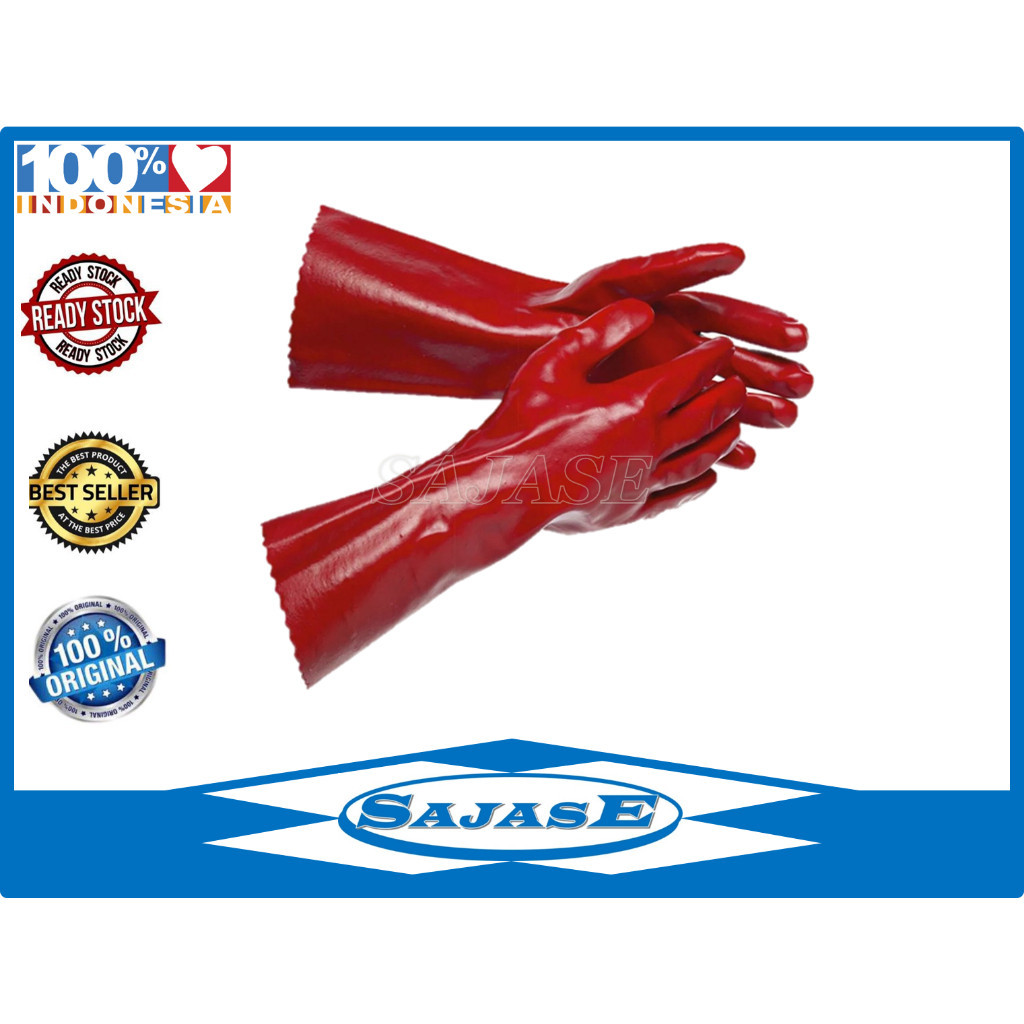Sarung Tangan PVC Rubber Sarung tangan safety karet panjang