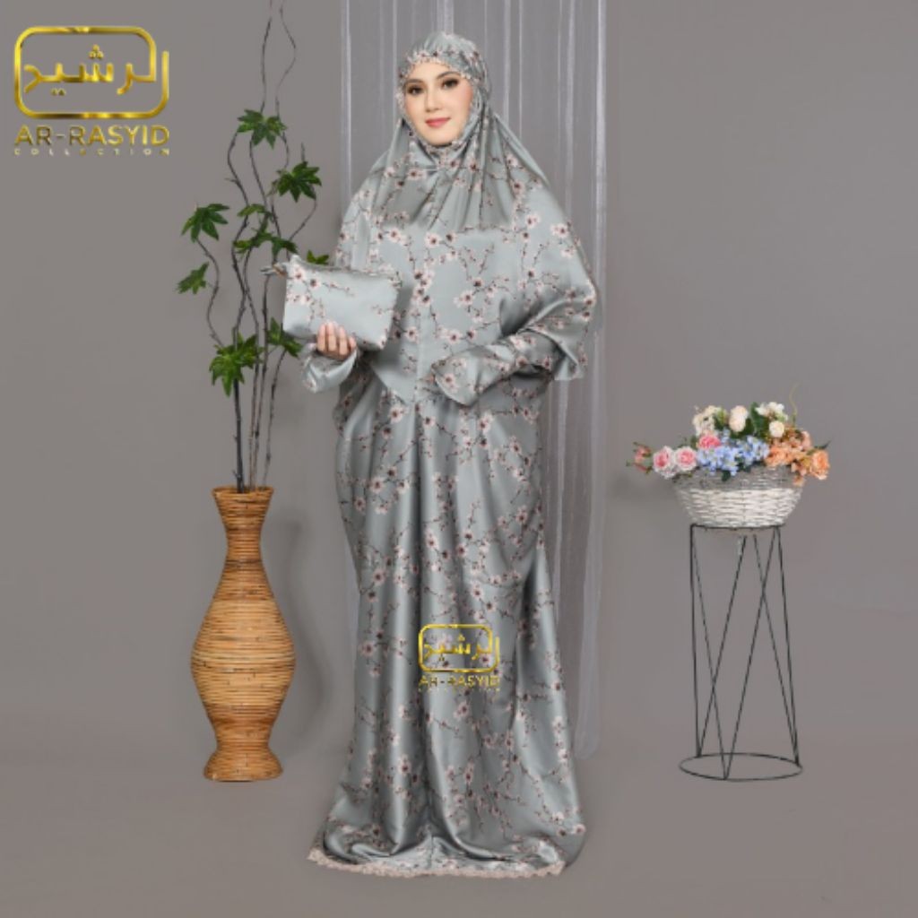 Mukena Terusan Dewasa Bahan Sutra Silk Premium/Mukena Terusan Adem Halus Lembut Nyaman Diskon