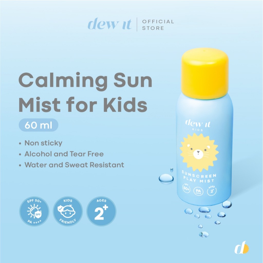 Dew It Kids - Sunscreen Play Mist SPF 50+ PA++++ | Sunscreen Spray Anak, Sunscreen Anti Air Anak, Su