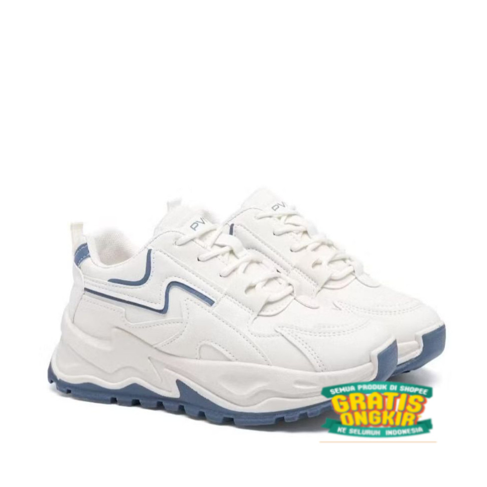 Sepatu Sneakers Wanita Sport Shoes Blue 313 Sepatu Wanita Putih Sepatu Olahraga Sepatu Jogging/ mera
