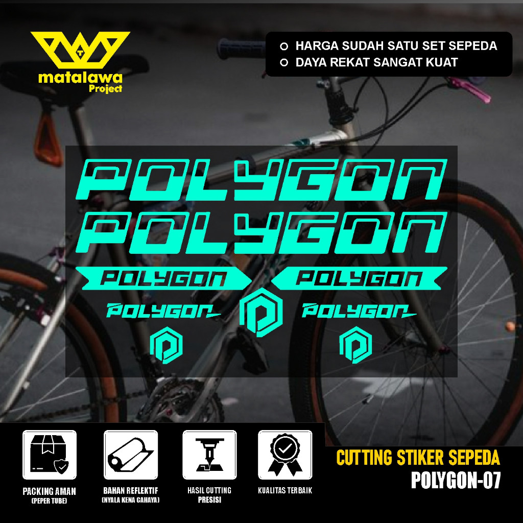 Sticker Cutting Sepeda POLYGON Variasi Stiker Sepeda Kalcer Set Dewasa Aksesoris Frame Batang Mtb 07