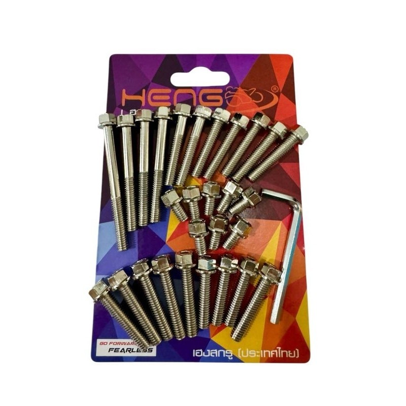 sw racing baut blok mesin 2 kunci chrome ninja r rr ss isi 28pcs