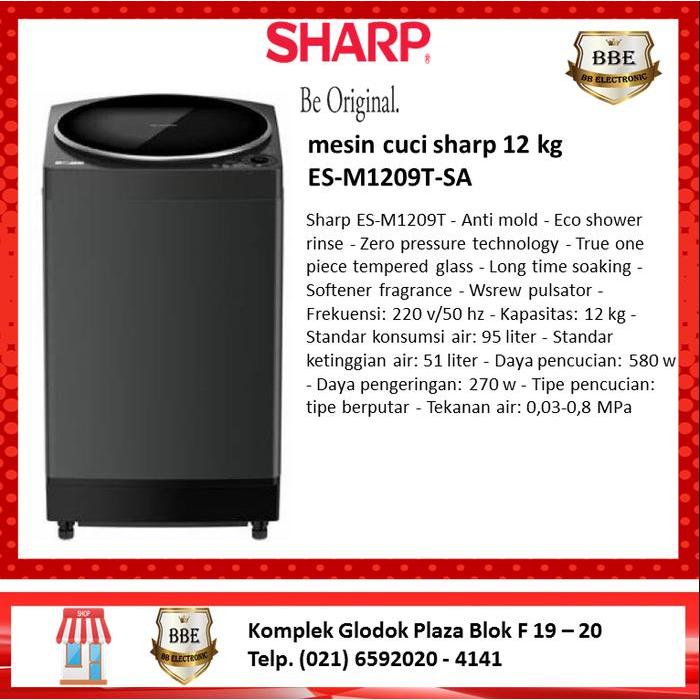 mesin cuci sharp 12 kg ES-M1209T-SA