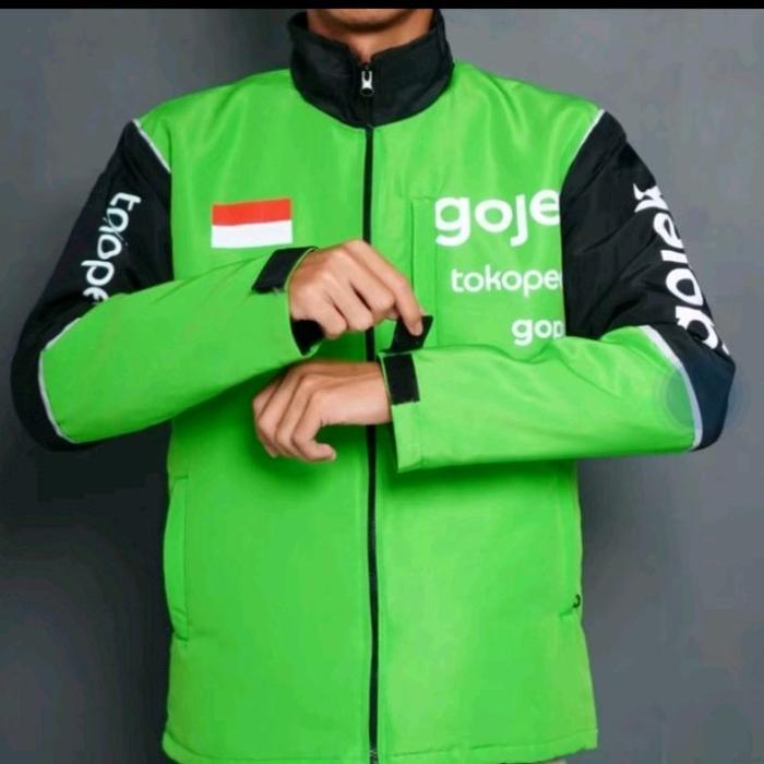 jaket GOJEK GOTO TERBARU kualitas terbaik  versi 2024 bomber Pria Wanita - hijau gojek, m