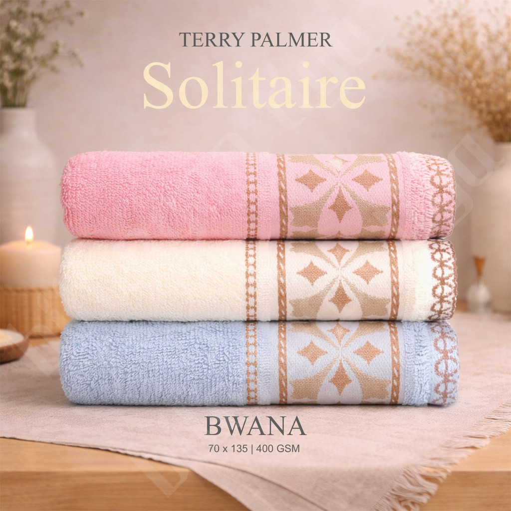 B3 Handuk Mandi Terry Palmer Solitaire BWANA / Bath Towel / 70 x 135 / 400 GSM