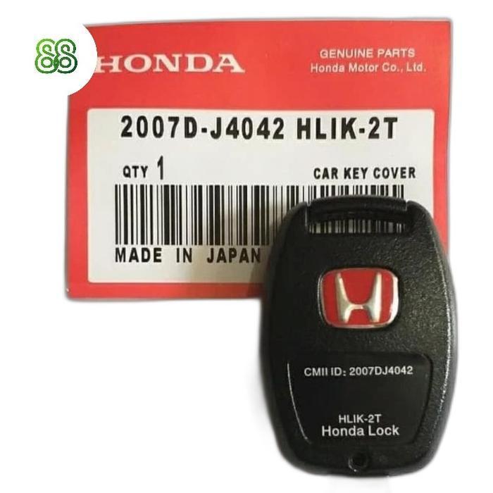 Otomotif Center Casing Cover Kunci Mobil Honda CRV Jazz Brio Mobilio Freed 2 Tombol - Logo MERAH