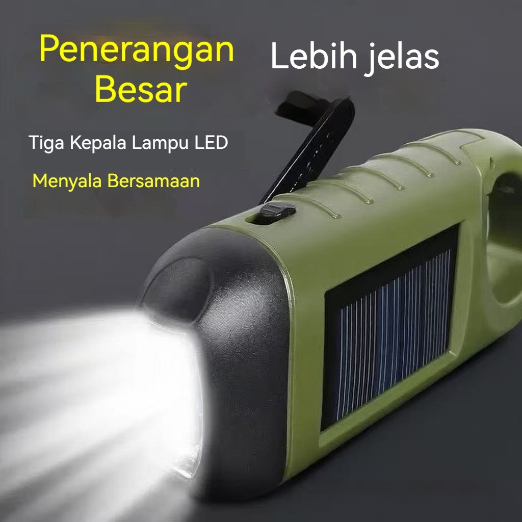 Lampu Darurat LED/Senter Tangan Tenaga Surya/Senter Multi-Fungsi Outdoor