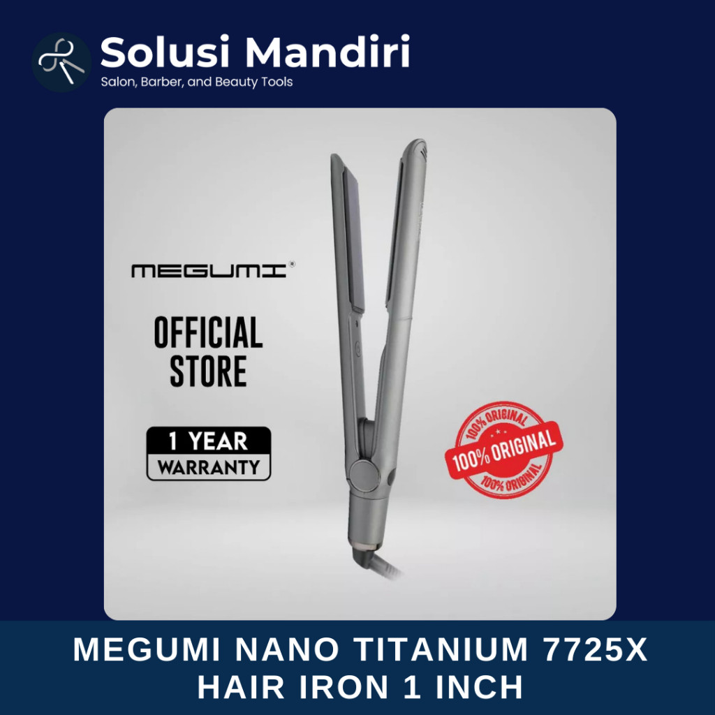 Megumi Nano Titanium Hair Straightener MGNT-7725X 1 Inch - Catok Lurus/Catokan Rambut/Catok Plat Tit