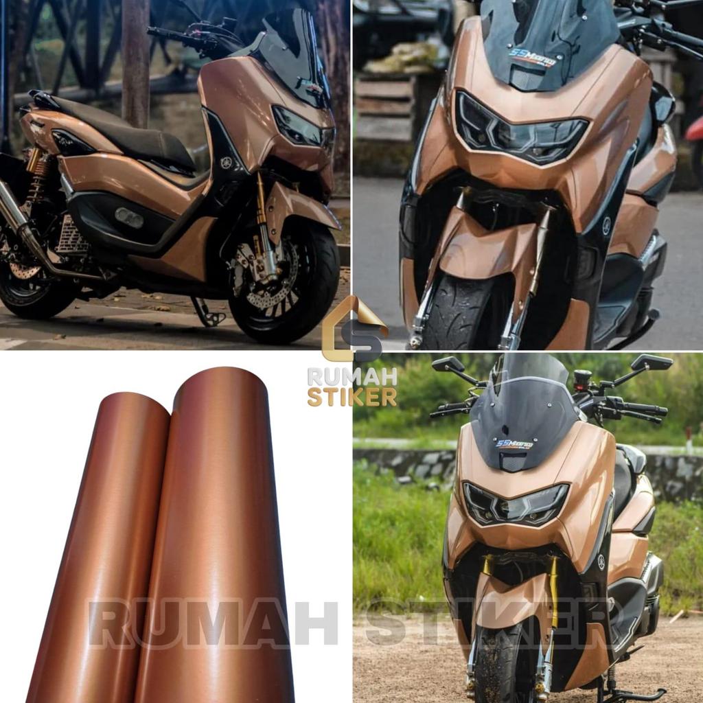 Skotlet Motor Cooper Sticker Scotlite Motor Warna Coklat Tua Glossy