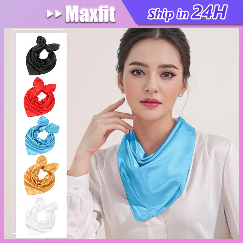 Syal Polos Sutra 60X60Cm Syal Silk Persegi Syal Leher Syal Tas Scraf Syal Hijab Segi Empat Ikat Kepa